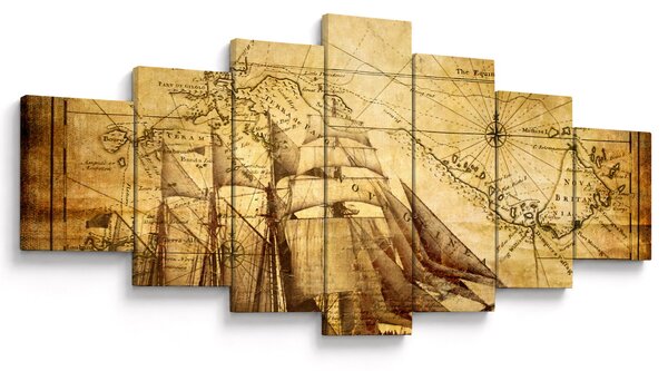 Obraz - Stará mapa (210x100 cm)
