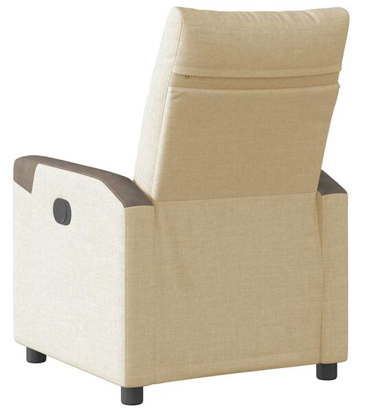 Elektrické polohovací křeslo krémové textil 3324083