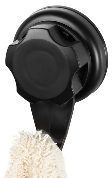Malé háčky na stěnu Compactor Bestlock Black s přísavkami bez vrtání,nosnost až 3 kg, 4 ks