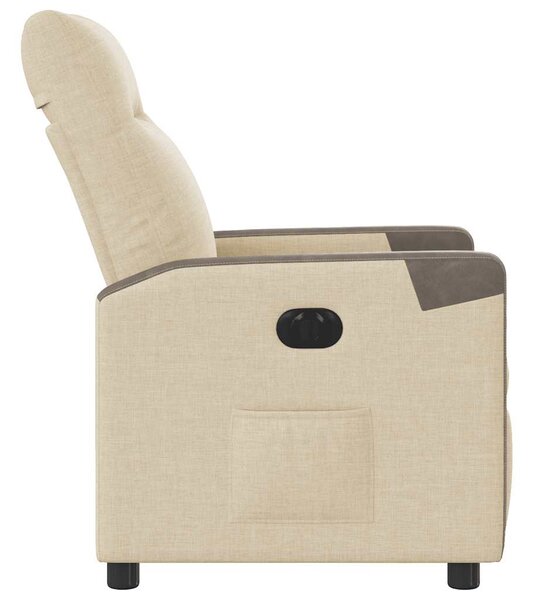 Elektrické polohovací křeslo krémové textil 3324083