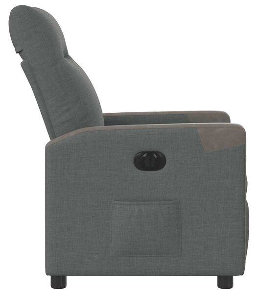 Elektrické polohovací křeslo tmavě šedé textil 3324081