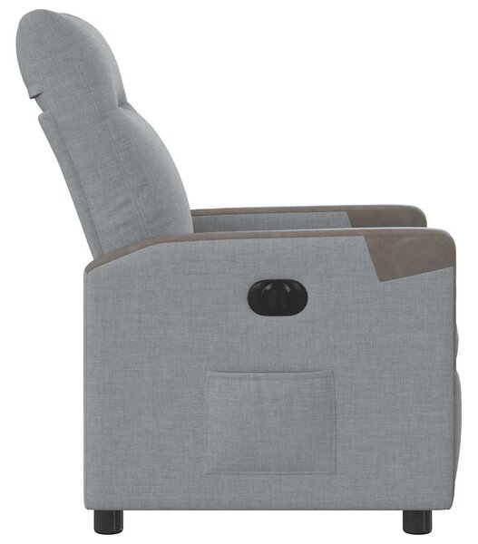 Elektrické polohovací křeslo světle šedé textil 3324080