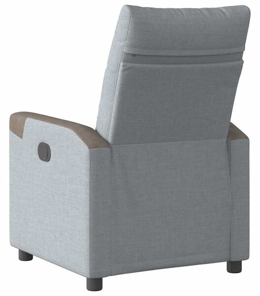 Elektrické polohovací křeslo světle šedé textil 3324080
