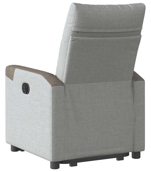 Zvedací polohovací křeslo obláčkově šedé textil 3324089