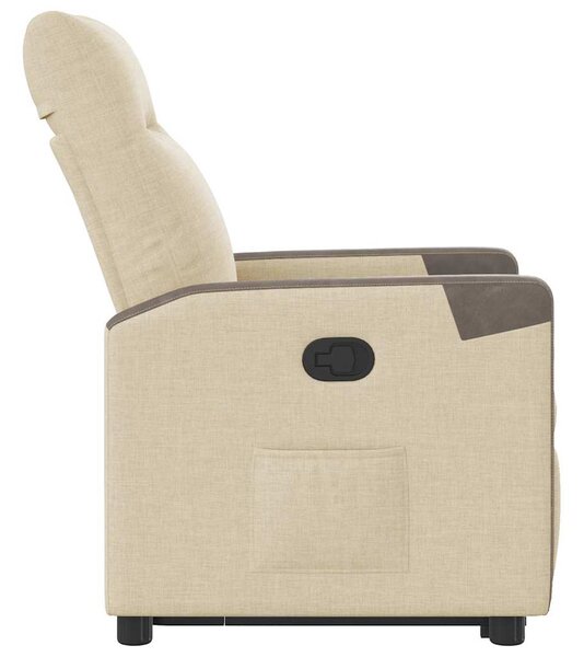 Zvedací polohovací křeslo krémové textil 3324093