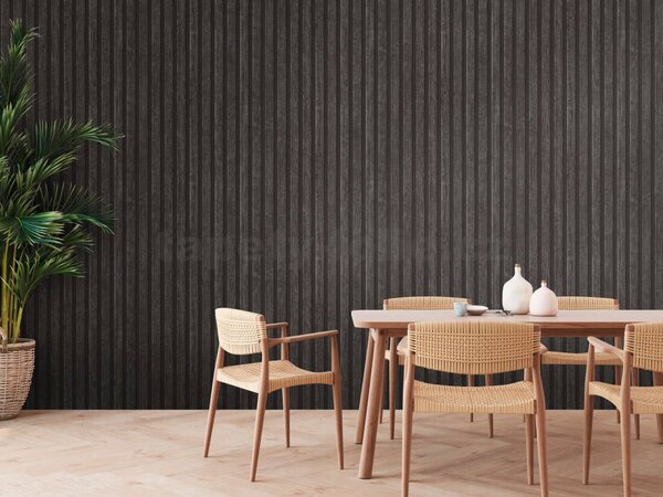 Vliesové tapety na zeď 39109-4, rozměr 10,05 m x 0,53 m, dekorační stěnové panely dub tmavě šedý, A.S.Création