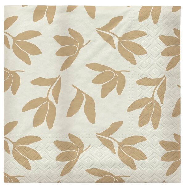 Broste Copenhagen Papírové ubrousky Herbert - Beige/Off White BC167