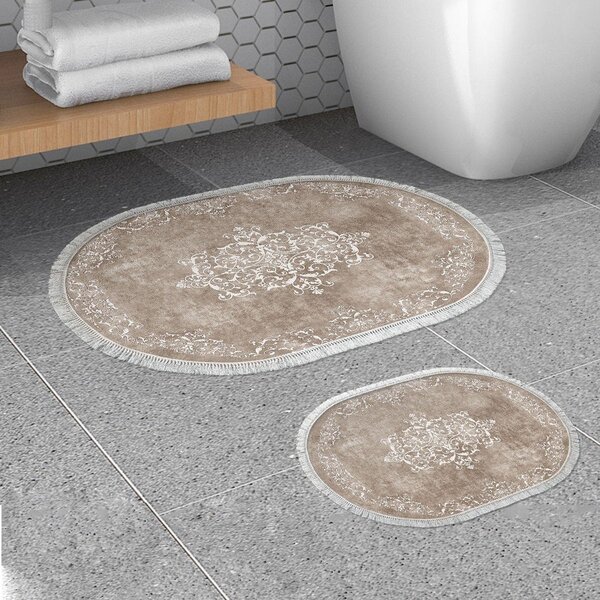 Taupe koupelnové předložky v sadě 2 ks 60x100 cm – Foutastic
