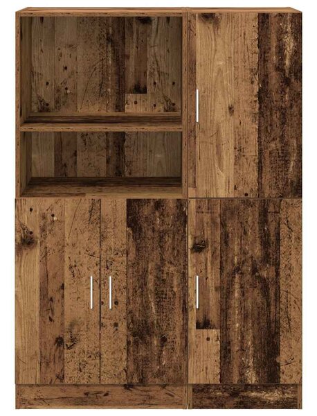 Sada 2 kusů kuchyňských skříněk old wood kompozitní dřevo 3324149