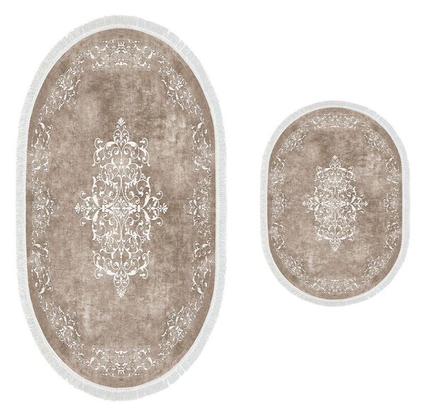 Taupe koupelnové předložky v sadě 2 ks 60x100 cm – Foutastic