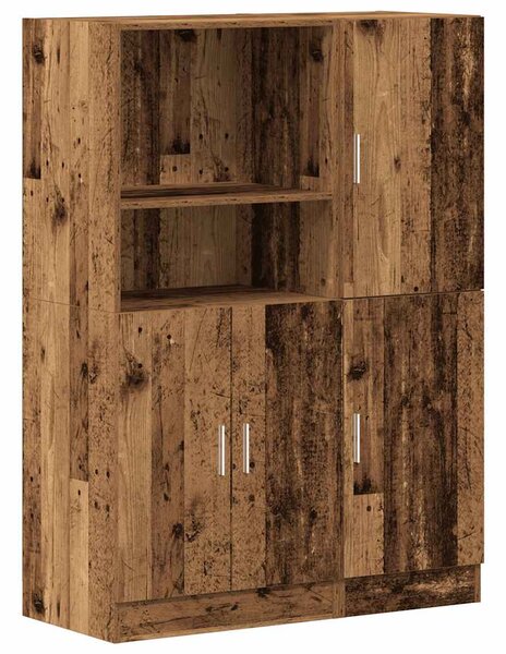 Sada 2 kusů kuchyňských skříněk old wood kompozitní dřevo 3324149