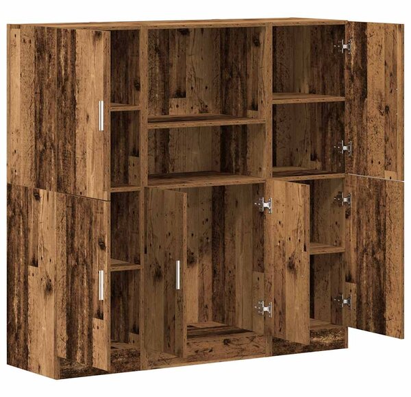 Sada 3 kusů kuchyňských skříněk old wood kompozitní dřevo 3324158