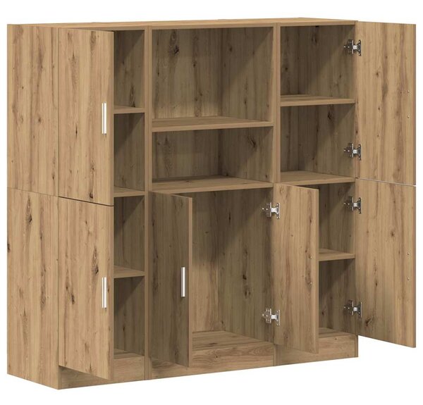 Sada 3 kusů kuchyňských skříněk dub artisan kompozitní dřevo 3324159