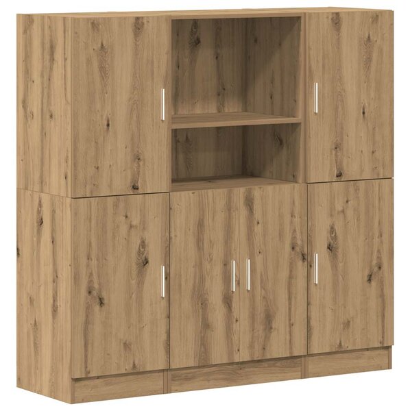 Sada 3 kusů kuchyňských skříněk dub artisan kompozitní dřevo 3324159