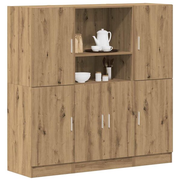 Sada 3 kusů kuchyňských skříněk dub artisan kompozitní dřevo 3324159