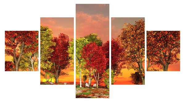 Obraz - Barevné stromy (125x70 cm)