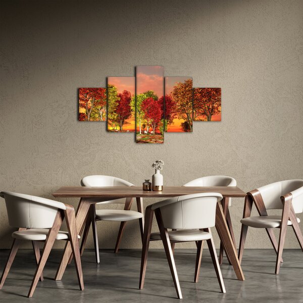 Obraz - Barevné stromy (125x70 cm)