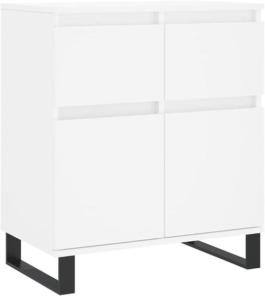 Komoda bílá, rozměry 60x35x70 cm, materiál: dřevotříska, nohy z kovu. Moderní design s velkým úložným prostorem. Robustní a odolná. Vhodná do kuchyně, chodby, obývacího pokoje, ložnice, balkonu