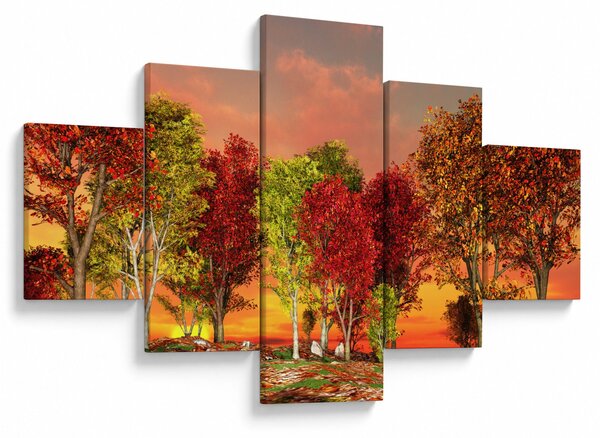 Obraz - Barevné stromy (125x70 cm)