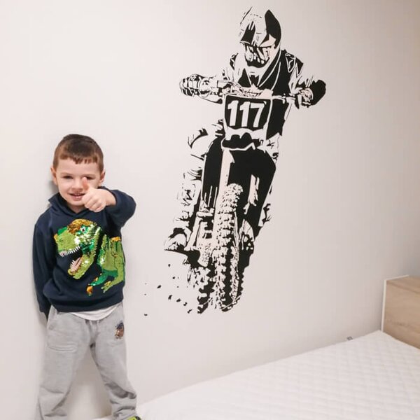 INSPIO-textilní přelepitelná samolepka - INSPIO - výroba dárků a dekorací - Samolepka na zdi - Motocross