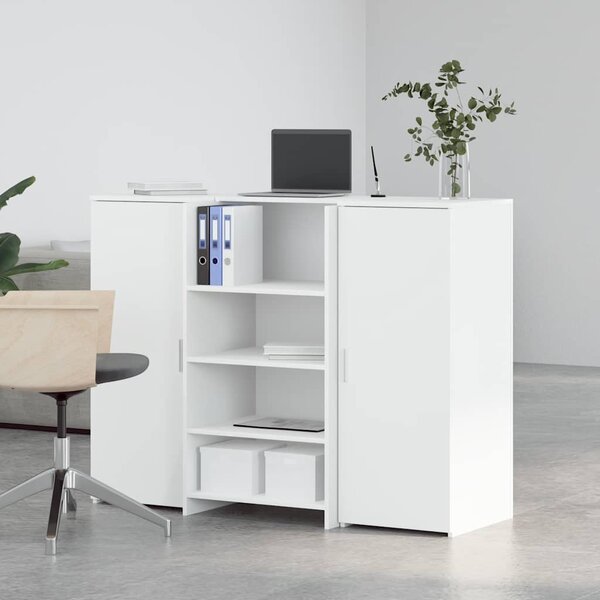 Recepční stůl bílý 135x50x103,5 cm kompozitní dřevo 3324187