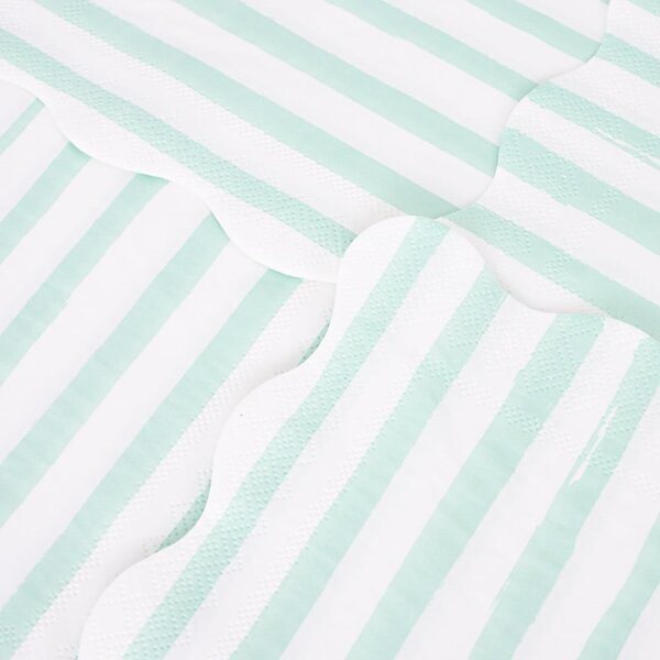 Papírové ubrousky v sadě 16 ks Mint Stripe – Meri Meri