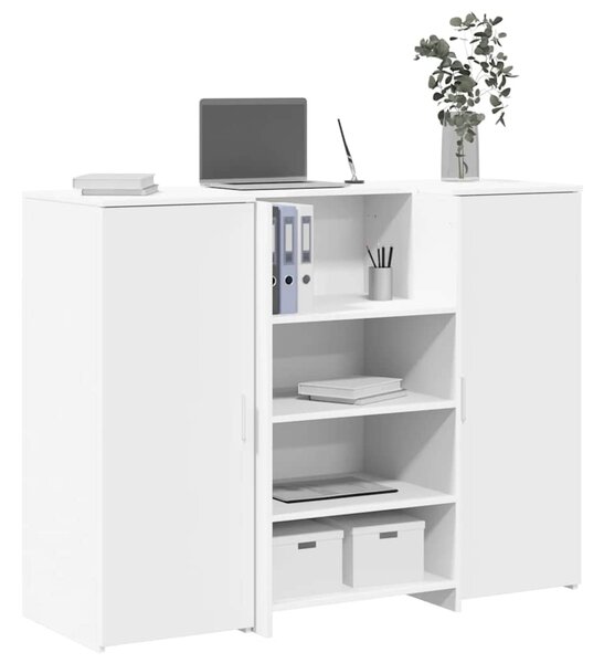 Recepční stůl bílý 135x50x103,5 cm kompozitní dřevo 3324187