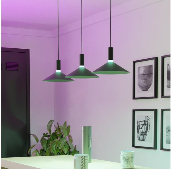 Eglo 902184 - LED RGBW Stm. lustr na lanku CONOMAVILLA-Z 3xLED/7,5W/230V černá