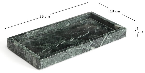 Kave Home Zelený mramorový tác Serela 35 x 18 cm