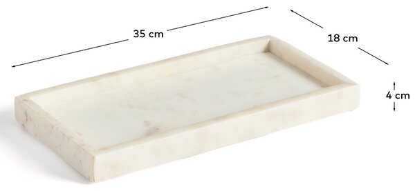 Kave Home Bílý mramorový tác Serela 35 x 18 cm