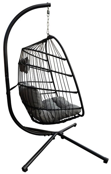 Závěsné křeslo BestBerg BBHC-30 / ocel / černá/šedá
