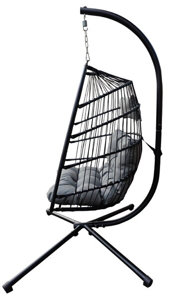 Závěsné křeslo BestBerg BBHC-30 / ocel / černá/šedá
