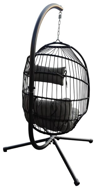 Závěsné křeslo BestBerg BBHC-30 / ocel / černá/šedá