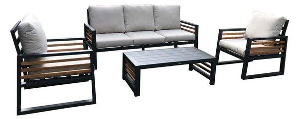 Šedý hliníkový zahradní lounge set pro 5 Colmar – Rojaplast