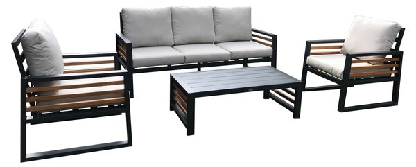Šedý hliníkový zahradní lounge set pro 5 Colmar – Rojaplast