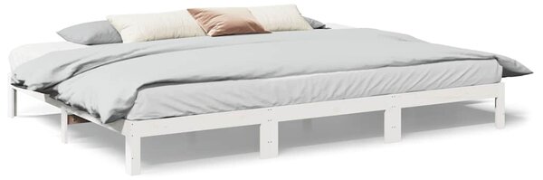 Rodinný rám postele bez matrace bílý 270x200cm masivní borovice 3324569