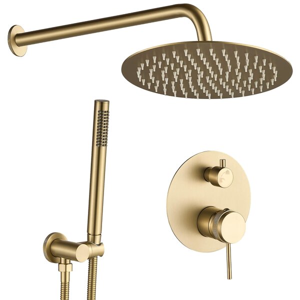 Rea Lungo Grip, podomítková sprchová souprava + BOX montážní systém, zlatá matná, REA-P8950