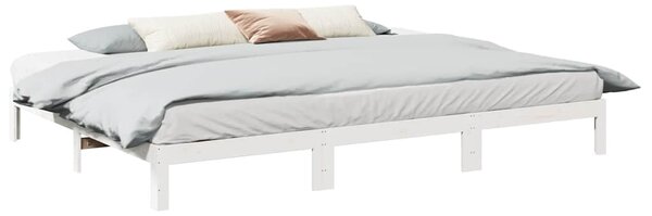Rodinný rám postele bez matrace bílý 270x200cm masivní borovice 3324569