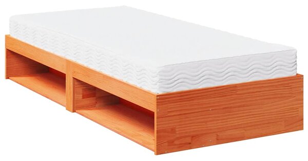 Válenda s matrací voskově hnědá 80 x 200 cm masivní borovice 3324600