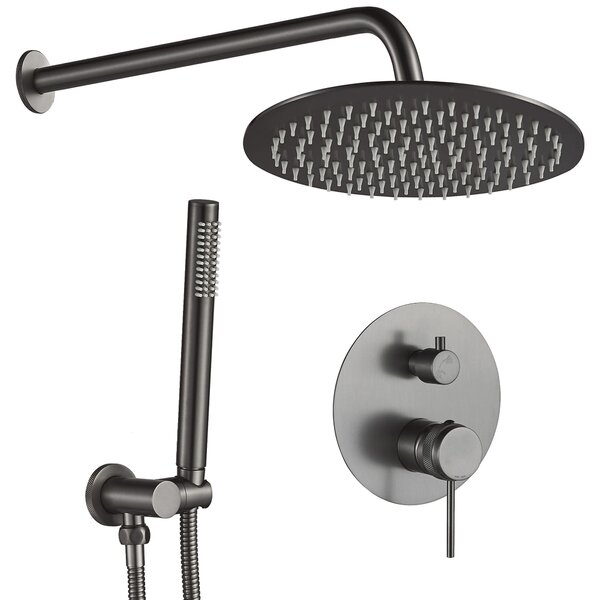 Rea Lungo Grip, podomítková sprchová souprava + BOX montážní systém, grafitová, REA-P8958
