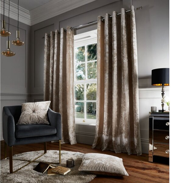 Béžové závěsy v sadě 2 ks 168x229 cm Crushed Velvet – Catherine Lansfield