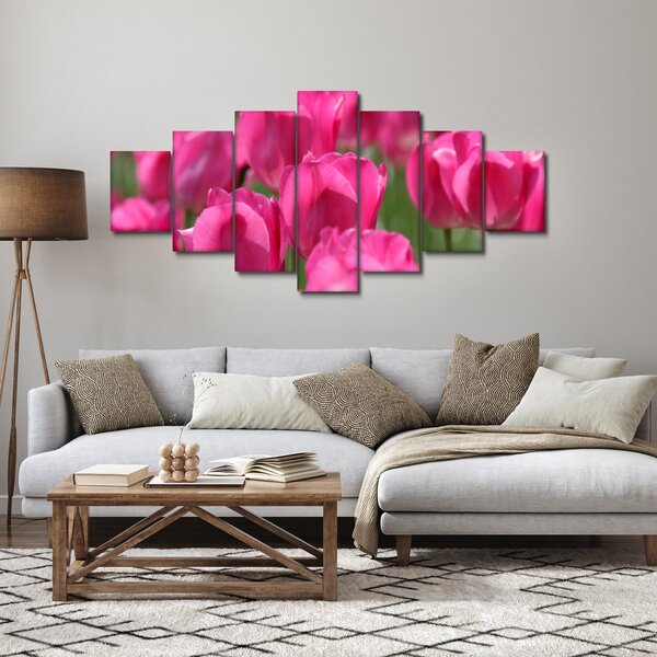 Obraz - Růžové tulipány (210x100 cm)