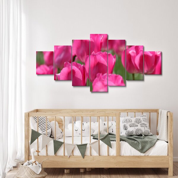 Obraz - Růžové tulipány (210x100 cm)