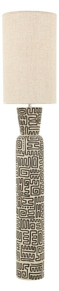 Černá/krémová stojací lampa s textilním stínidlem (výška 145 cm) Nairobi – Mauro Ferretti