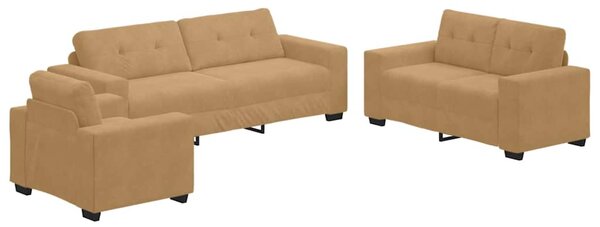 Set pohovek 3 ks Hnědá samet 3324646