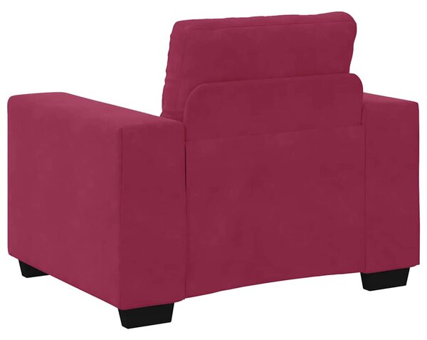 Set pohovek 3 ks Větrná červená samet 3324643