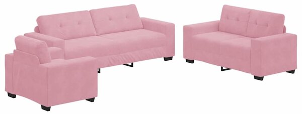 Set pohovek 3 ks Růžová samet 3324642