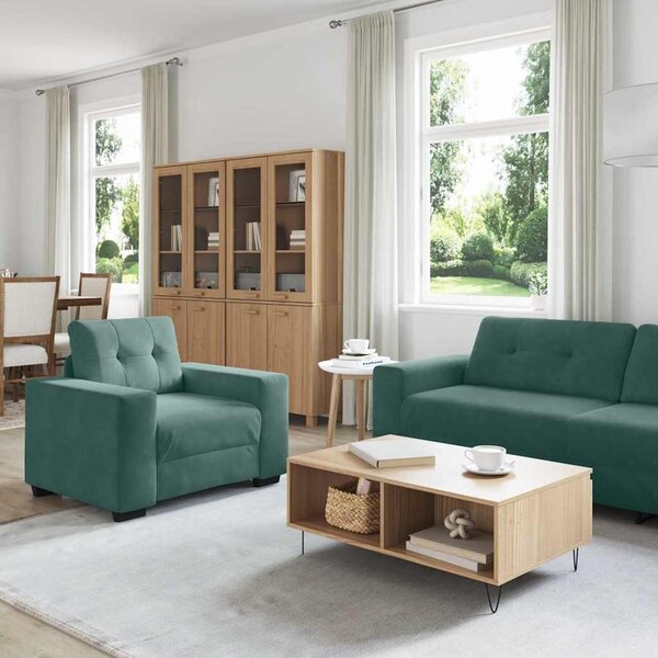 Set pohovek 3 ks Tmavě zelená samet 3324641
