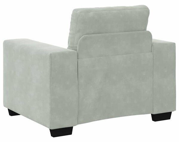 Set pohovek 3 ks Světle šedá samet 3324639
