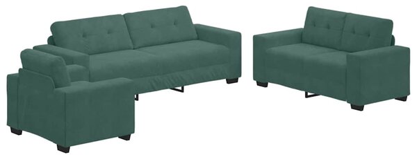 Set pohovek 3 ks Tmavě zelená samet 3324641